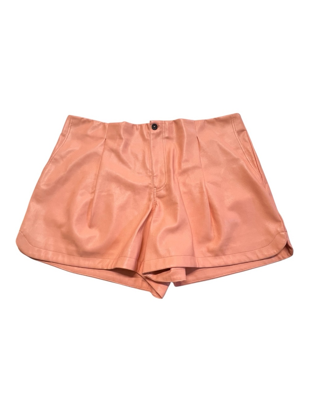 🆕 NWOT Avec Les Filles Soft Peach Pleated Faux Leather Shorts | Size 2X